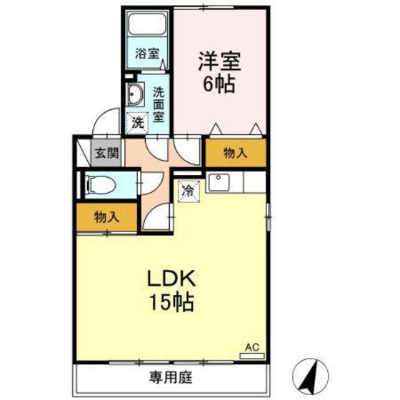 広島市安佐南区中筋のアパートの間取り