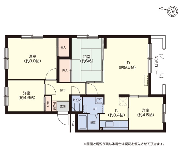 札幌市東区北十条東のマンションの間取り