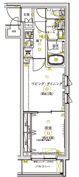 墨田区立花のマンションの間取り