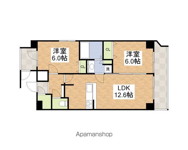 クリスタルグランツ心斎橋EASTの間取り写真