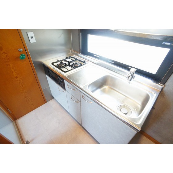 キッチン　２口コンロ付きシステムキッチン