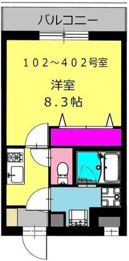京急大師線 港町駅 徒歩3分 4階建 築13年の間取り写真
