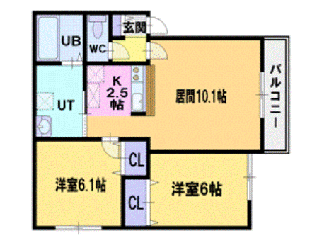 地下鉄東西線 新さっぽろ駅 バス乗車時間：9分 最寄りバス停で下車 徒歩3分 2階建 築16年の間取り写真