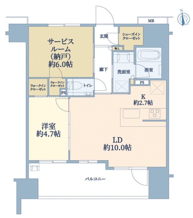 サンクレイドル夕陽丘ザ・レジデンスの間取り写真