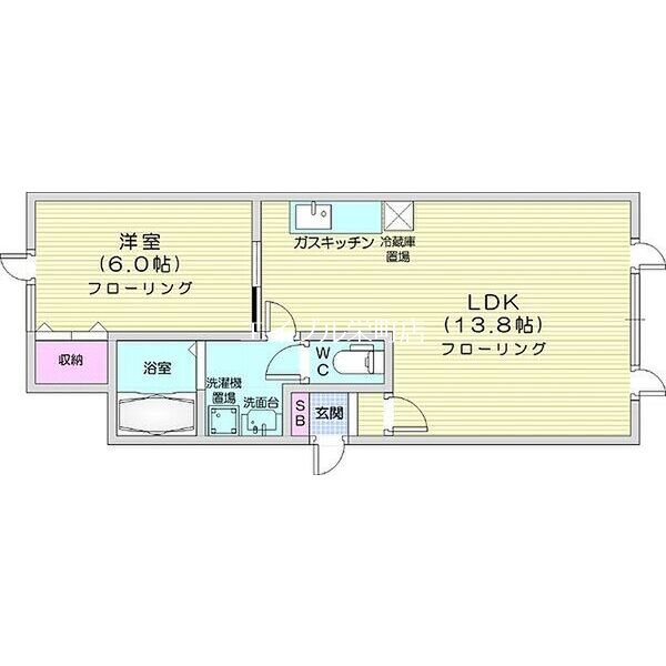 地下鉄東豊線 新道東駅 徒歩3分 2階建 築28年の間取り写真