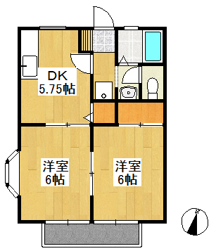 倉敷市連島町連島のアパートの間取り