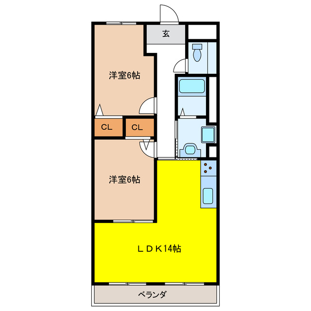 岐阜市宇佐南のマンションの間取り