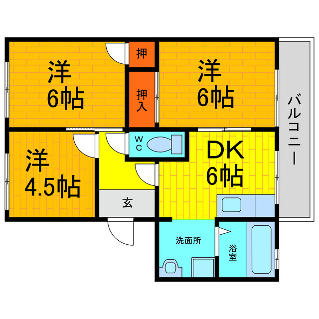 鳴門市撫養町大桑島のアパートの間取り