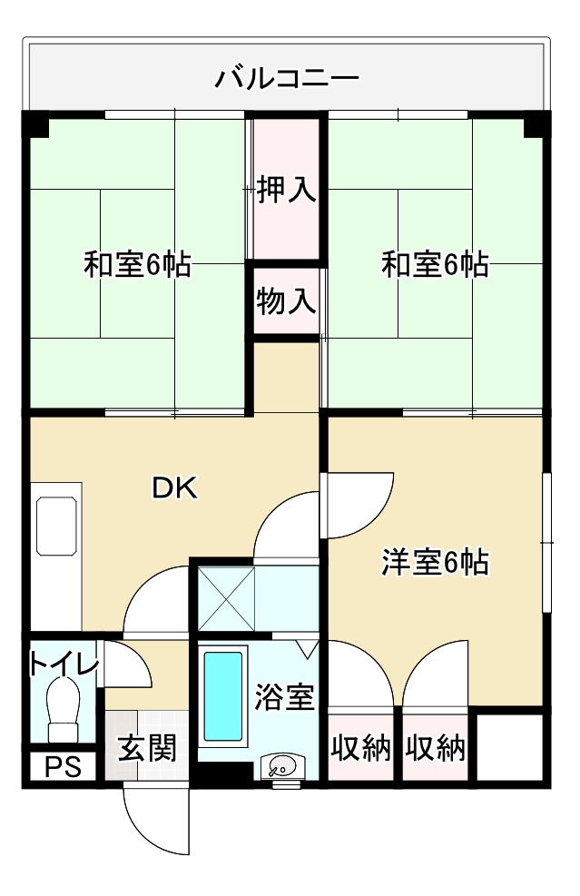 【北九州市門司区別院のマンションの間取り】