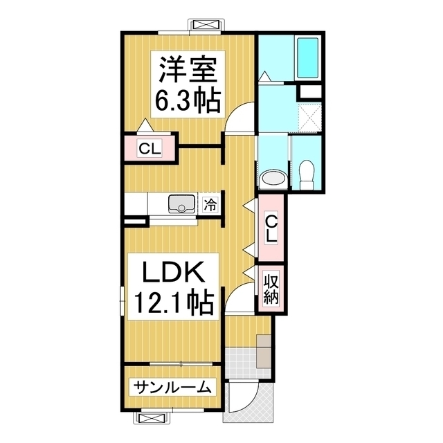 長野県長野市松代町松代（アパート）の賃貸物件の間取り