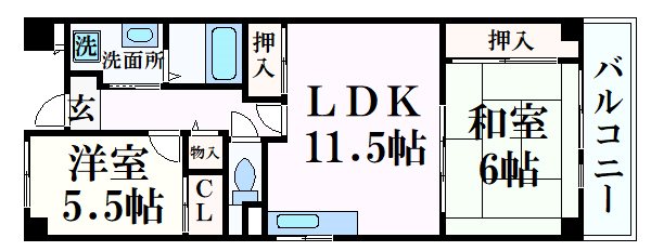 神戸市中央区古湊通のマンションの間取り