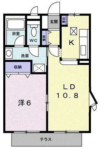 柏原市田辺のアパートの間取り