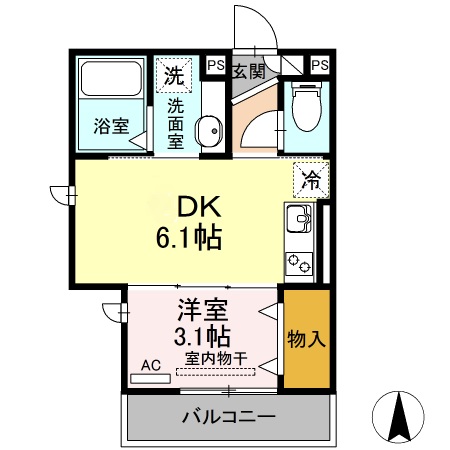 Ｄーｒooｍ　Ｋｕｍｅの間取り