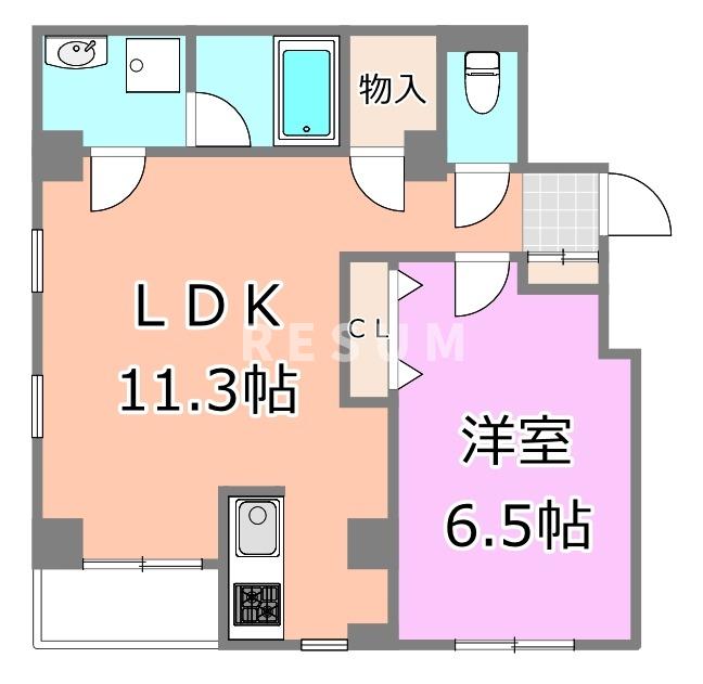 千葉市中央区弁天のマンションの間取り