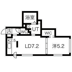 札幌市手稲区手稲本町二条のマンションの間取り