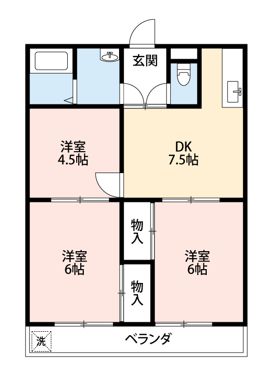 【安城市根崎町のアパートの間取り】