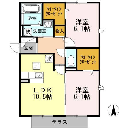 【小田原市成田のアパートの間取り】