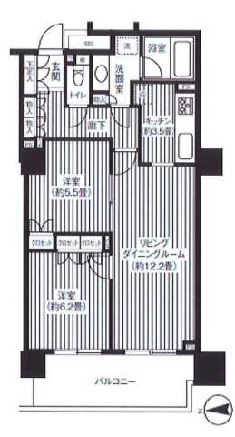 大田区蒲田のマンションの間取り