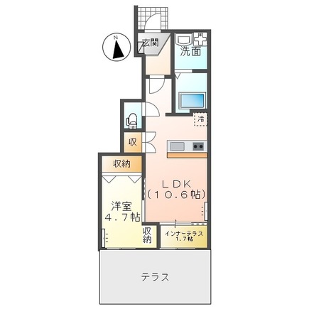 御殿場市北久原のアパートの間取り