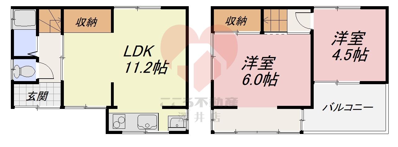 柏原市平野１丁目戸建の間取り