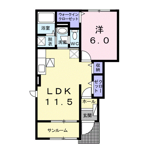 北上市鬼柳町荒堰築8年の間取り