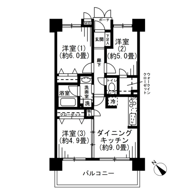 キャッスルマンション蓮根の間取り