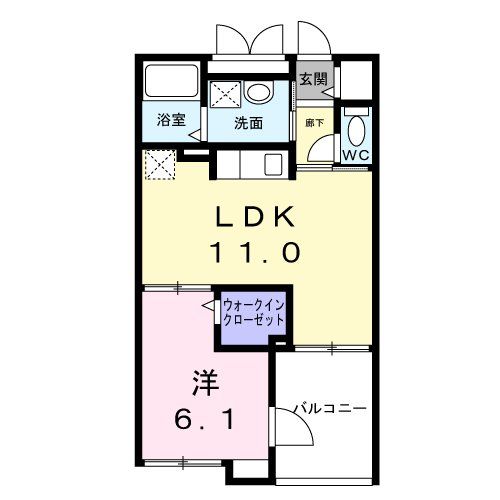 【調布市西つつじケ丘のアパートの間取り】