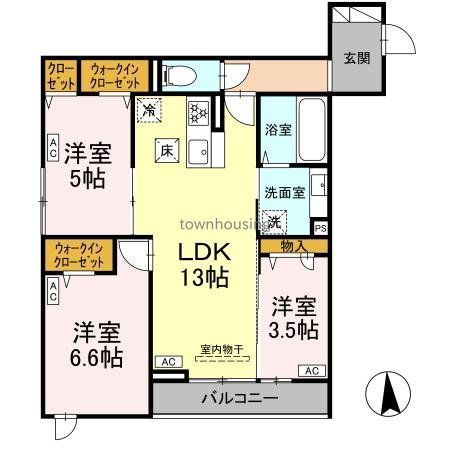 足立区鹿浜のアパートの間取り