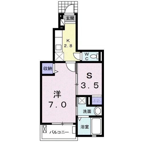 大崎市古川鶴ケ埣のアパートの間取り