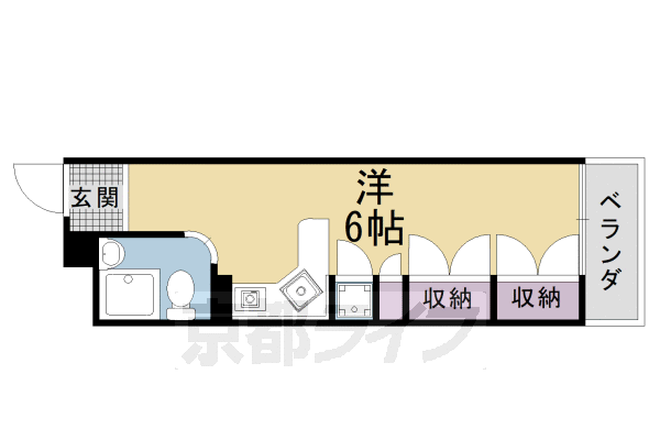 京都市右京区太秦桂木町のマンションの間取り