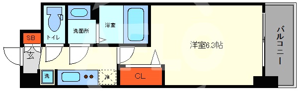 ララプレイス大阪福島アビリテの間取り