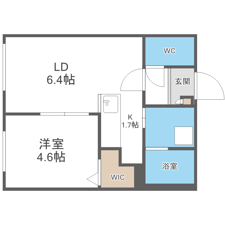 札幌市西区八軒三条西のマンションの間取り