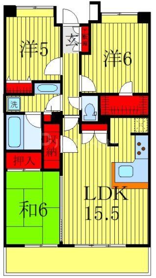 柏市豊四季のマンションの間取り