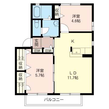 【下都賀郡野木町大字丸林のアパートの間取り】