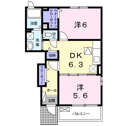 浜松市浜名区根堅のアパートの間取り