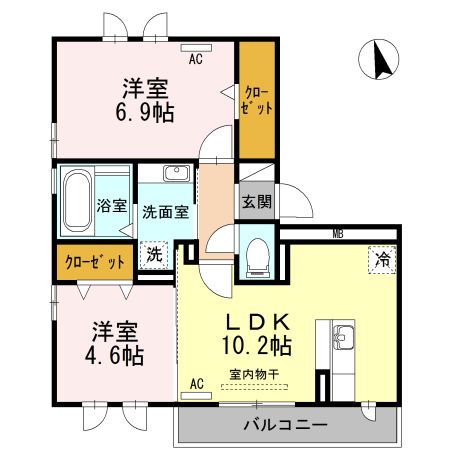 湖西市駅南のアパートの間取り