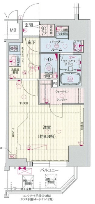 プレサンス神戸元町ベルシオンの間取り