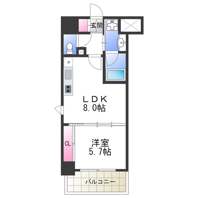 シーズンフラッツ西田辺の間取り