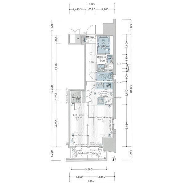 名古屋市中区丸の内のマンションの間取り