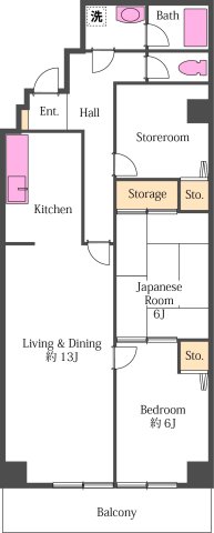 東松山市本町のマンションの間取り