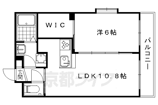 京都市右京区鳴滝音戸山町のマンションの間取り