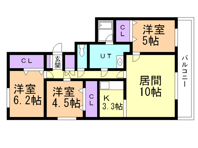 北広島市稲穂町東のマンションの間取り