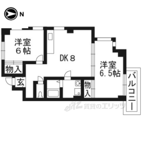 京都市西京区上桂森下町のマンションの間取り