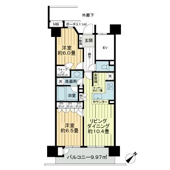 江戸川区南葛西のマンションの間取り