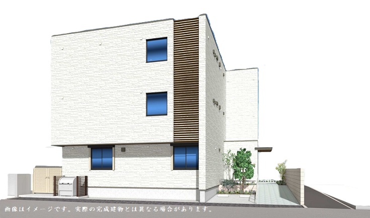 建物外観　印象的な外観♪スロープ付きエントランスの新築シャーメゾン♪