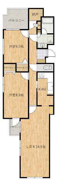 AcityヒルズパレットI番館の間取り写真