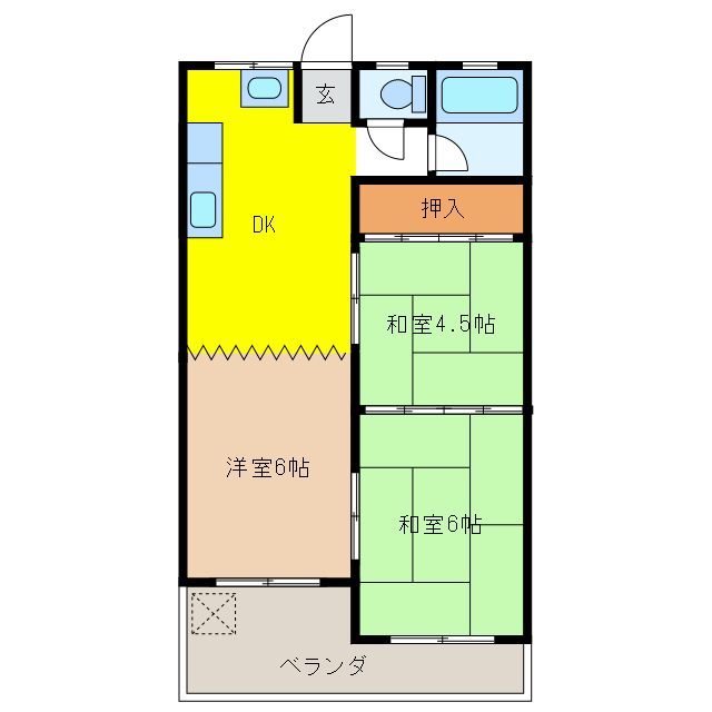 岐阜市長良校文町のマンションの間取り