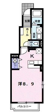 福山市柳津町のアパートの間取り