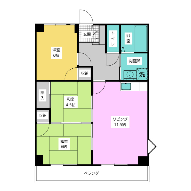 瑞音ハイツの間取り