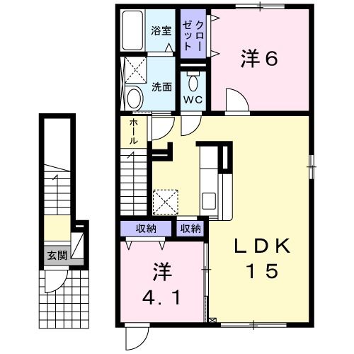 室蘭市八丁平のアパートの間取り